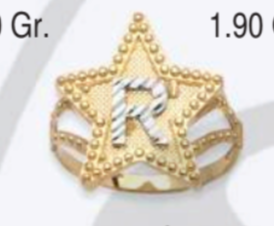 10K Gold Star Initial Ring