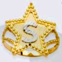 10K Gold Star Initial Ring