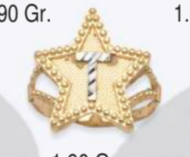 10K Gold Star Initial Ring