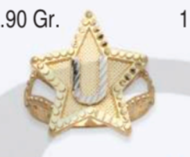 10K Gold Star Initial Ring