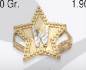 10K Gold Star Initial Ring