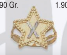 10K Gold Star Initial Ring