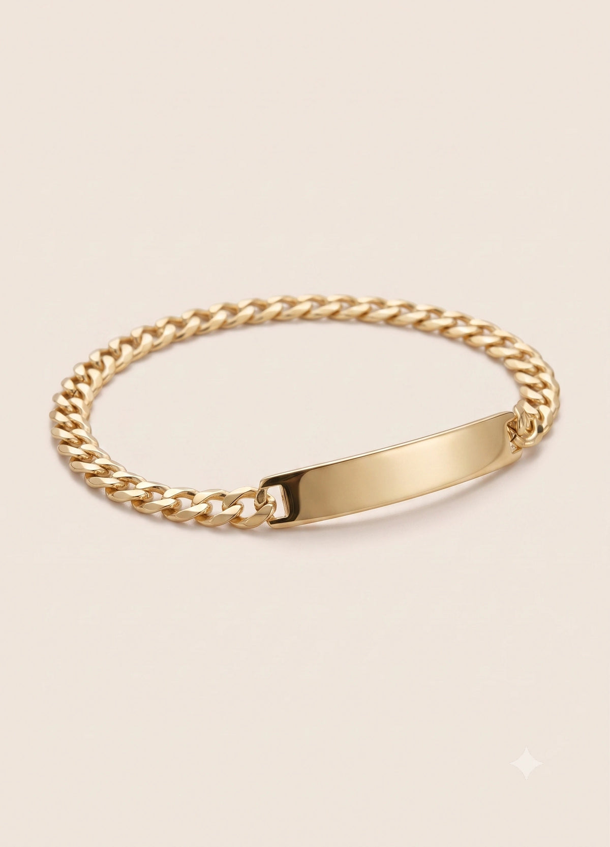 10K Gold 5mm Solid Cuban ID Bracelet