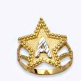 10K Gold Star Initial Ring