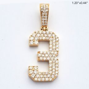 10KY 1.00CTW DIAMOND #3 PENDANT