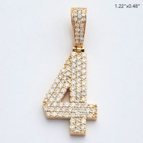 10KY 1.00CTW DIAMOND #4 PENDANT