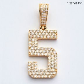 10KY 1.00CTW DIAMOND #5 PENDANT