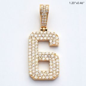 10KY 1.00CTW DIAMOND #6 PENDANT