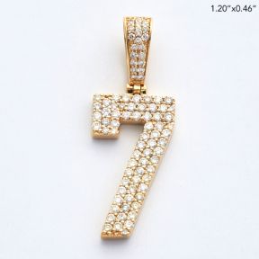 10KY 1.00CTW DIAMOND #7 PENDANT