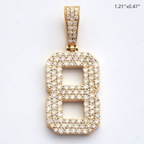 10KY 1.00CTW DIAMOND #8 PENDANT