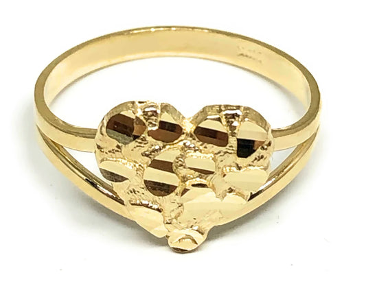 10K Gold Ladies Heart Nugget Ring (small)