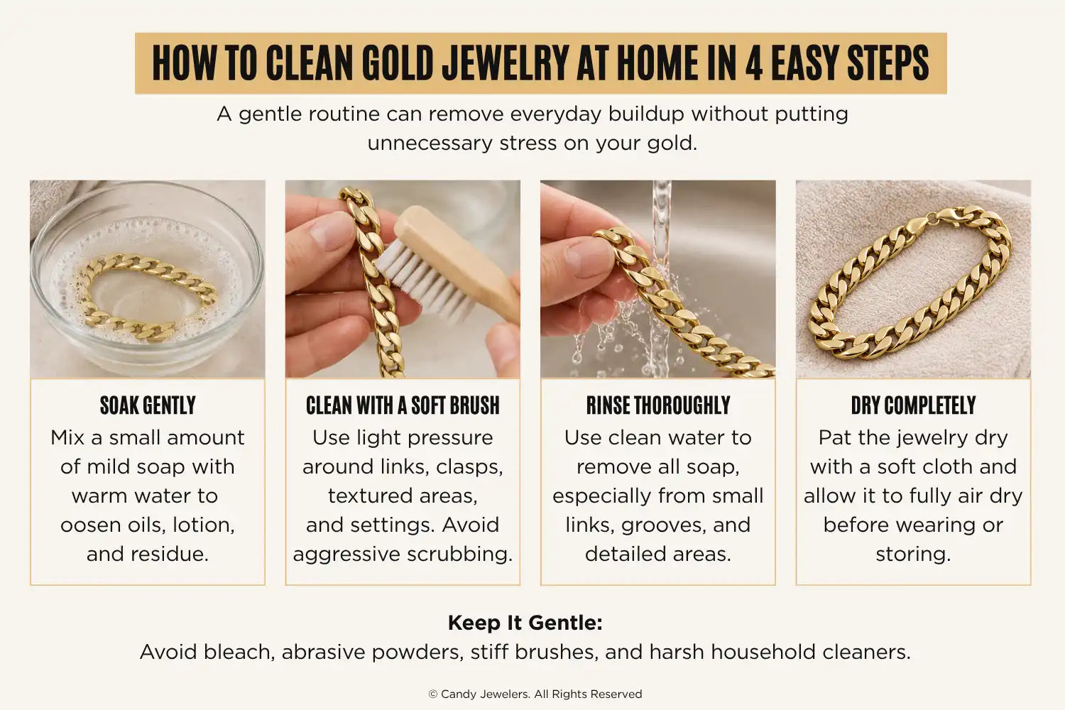 How to Clean Gold Jewelry at Home