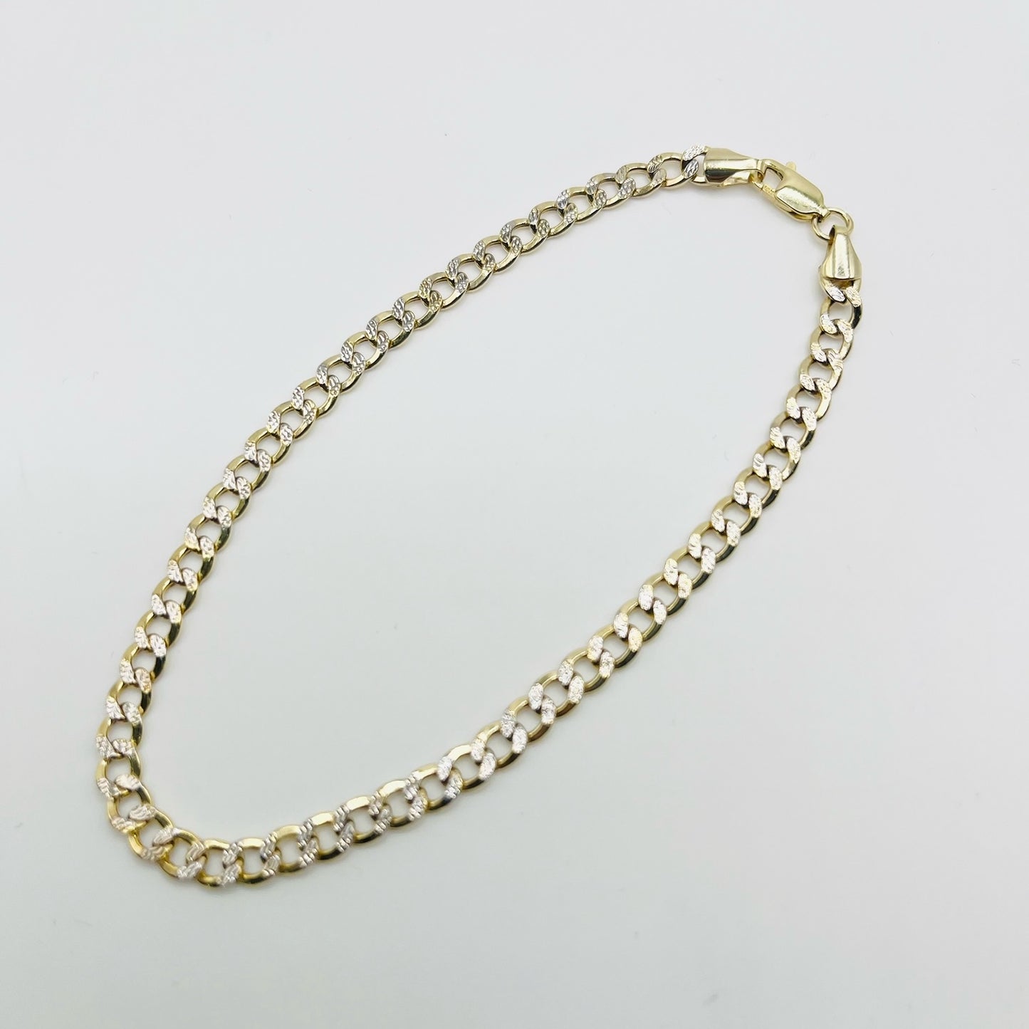 10K Gold Diamond Cut Cuban Bracelet 4.5MM