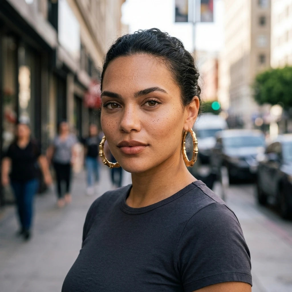 Hoop Earrings — On Model - Street Style | Generated by Modelize