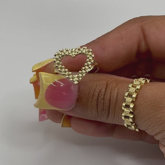 10K Gold RX Heart Ring