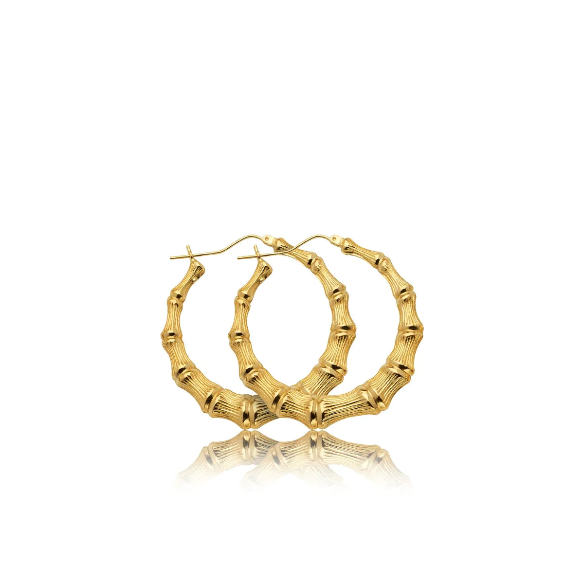 10 karat Gold Bamboo Hoop Earrings