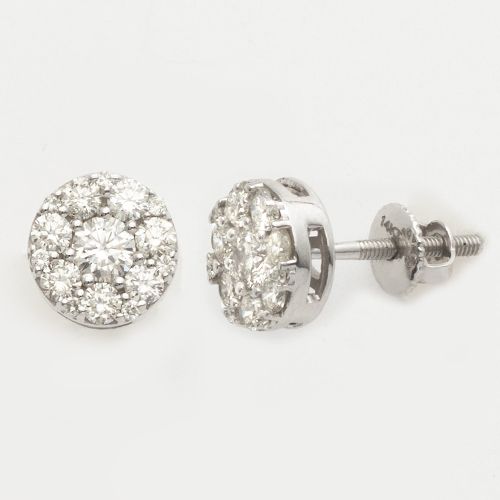 14KW 0.70CTW DIAMOND CLUSTER EARRING